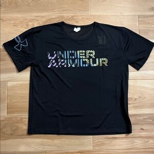 Under Armour Black T-Shirt with Multicolor Logo